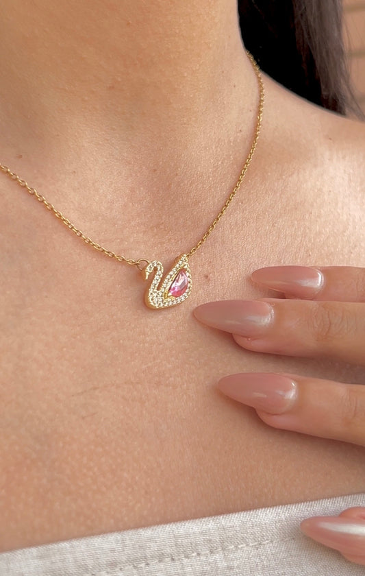 Rosé Swan Necklace