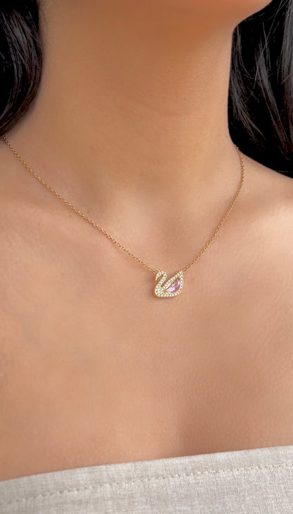 Rosé Swan Necklace