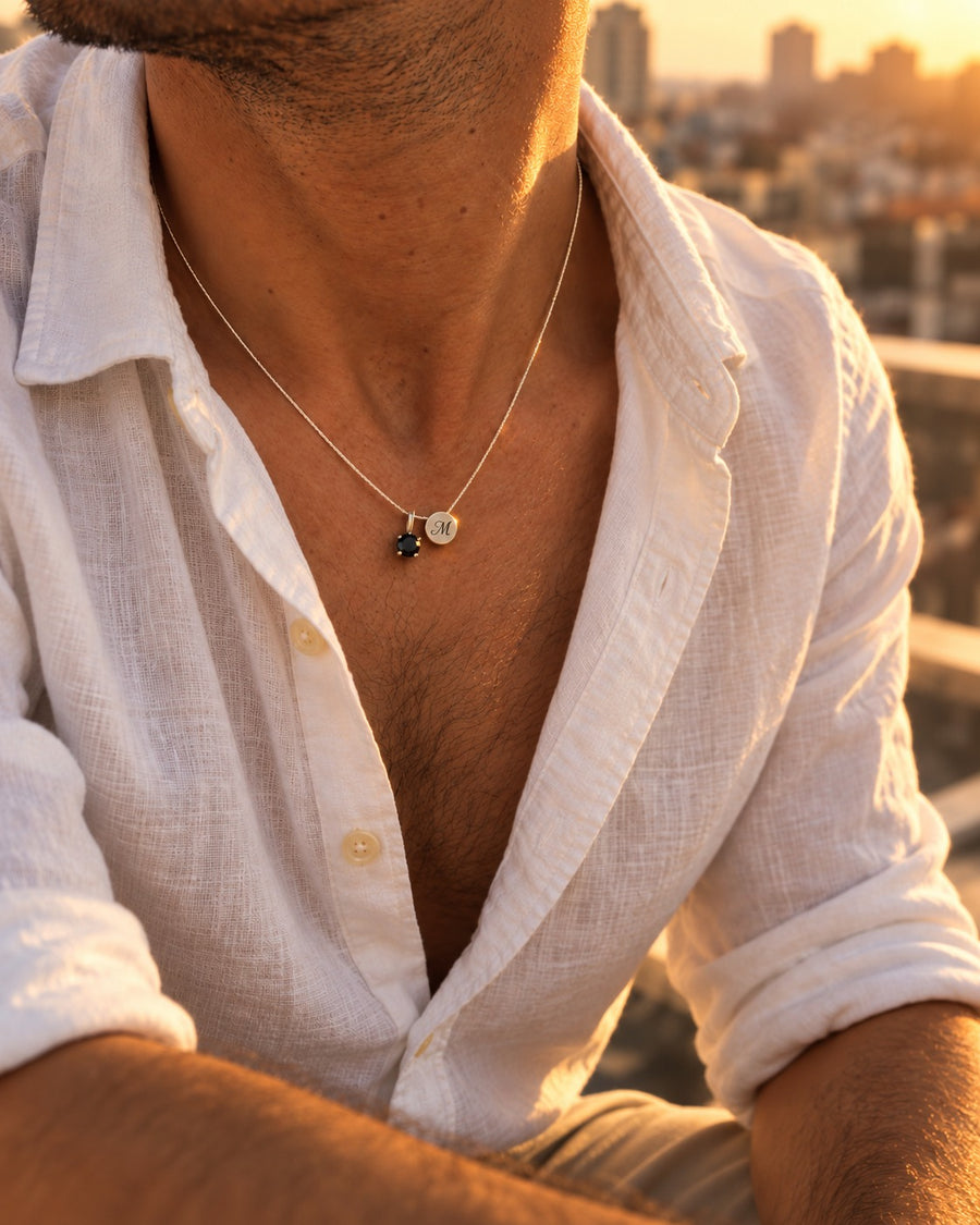 Midnight Initial Necklace