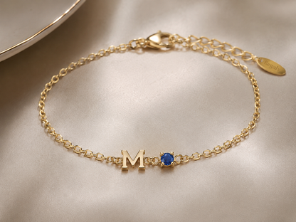 Sapphire Initial Bracelet
