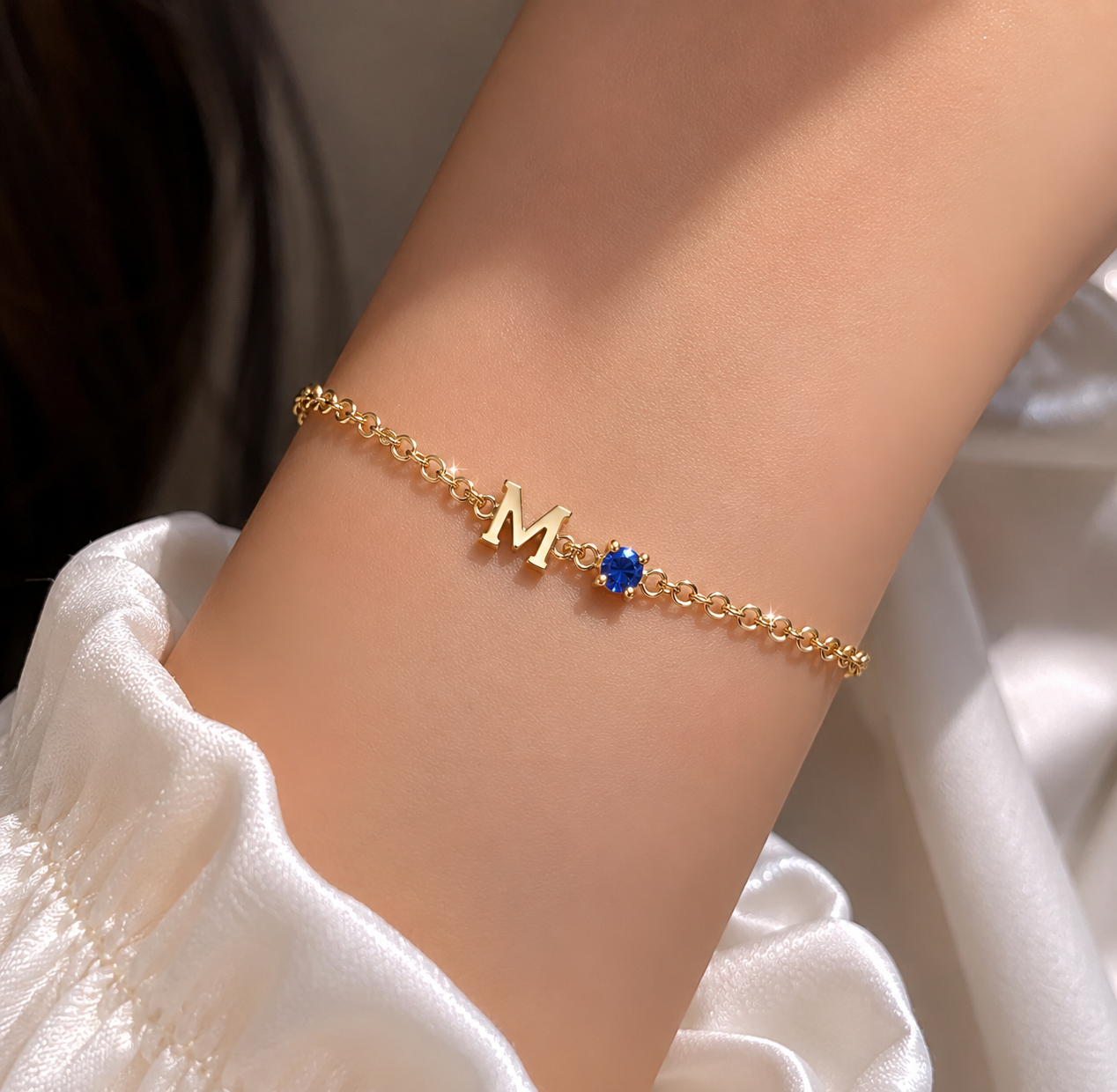 Sapphire Initial Bracelet