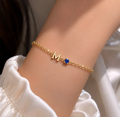 Sapphire Initial Bracelet