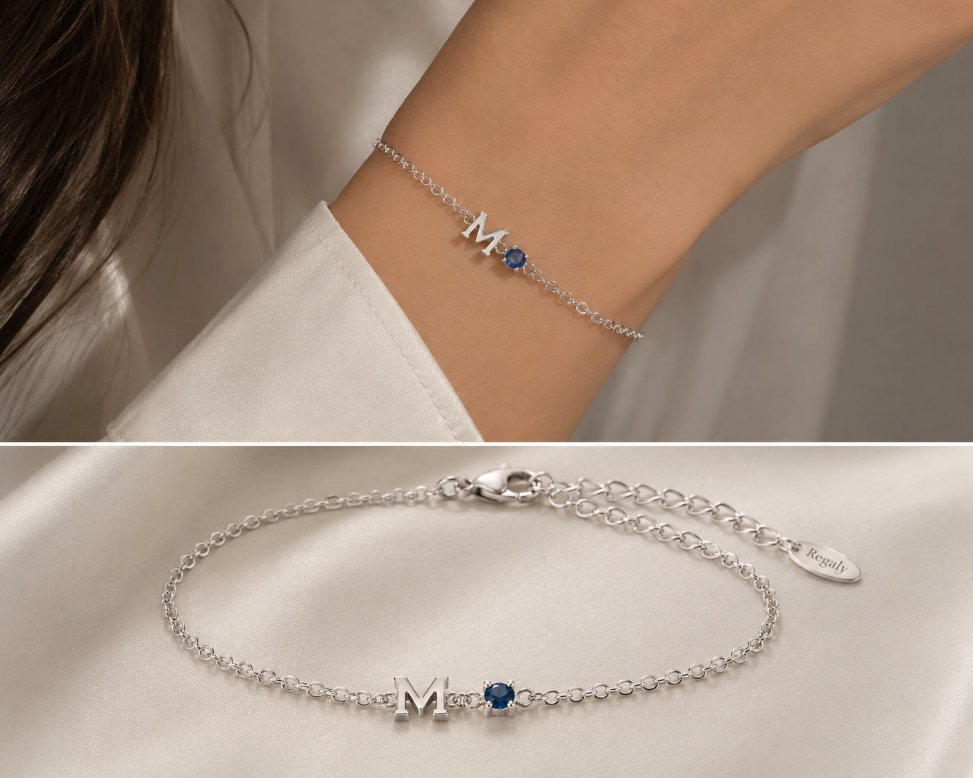 Sapphire Initial Bracelet